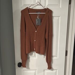 NWT Chic Rust Cardigan Sweater